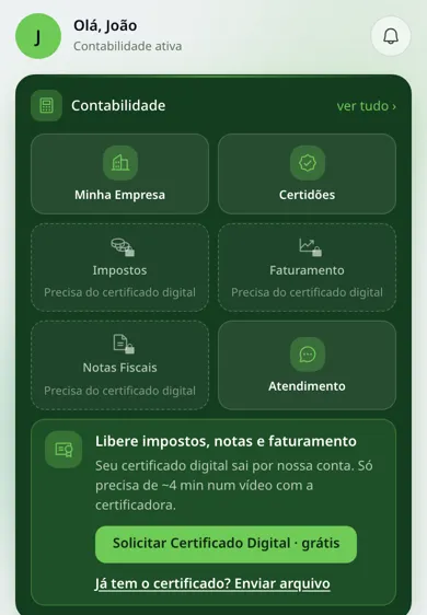 Botão Solicitar Certificado Digital grátis