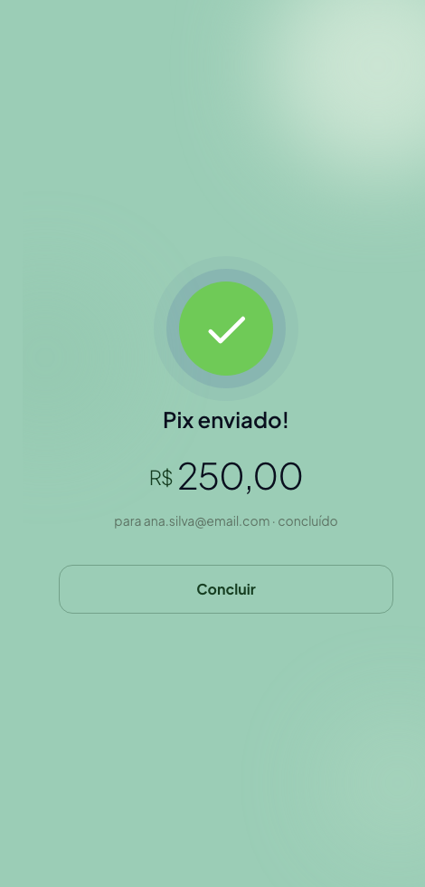 App Nivelon — Pix enviado na hora