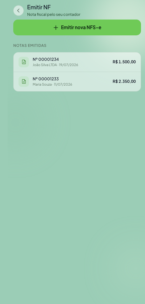 App Nivelon — emitir nota fiscal direto do app